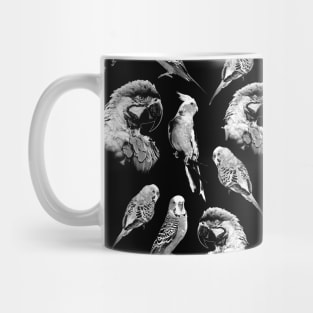 Black and White Parrot Pattern Mug